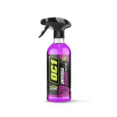 OC1 Universal Cleaner 0,45 l in violetter Sprühflasche - Universalreiniger ohne Wasser für Helme, Visiere und Verkleidungen von Motorrädern und Fahrrädern